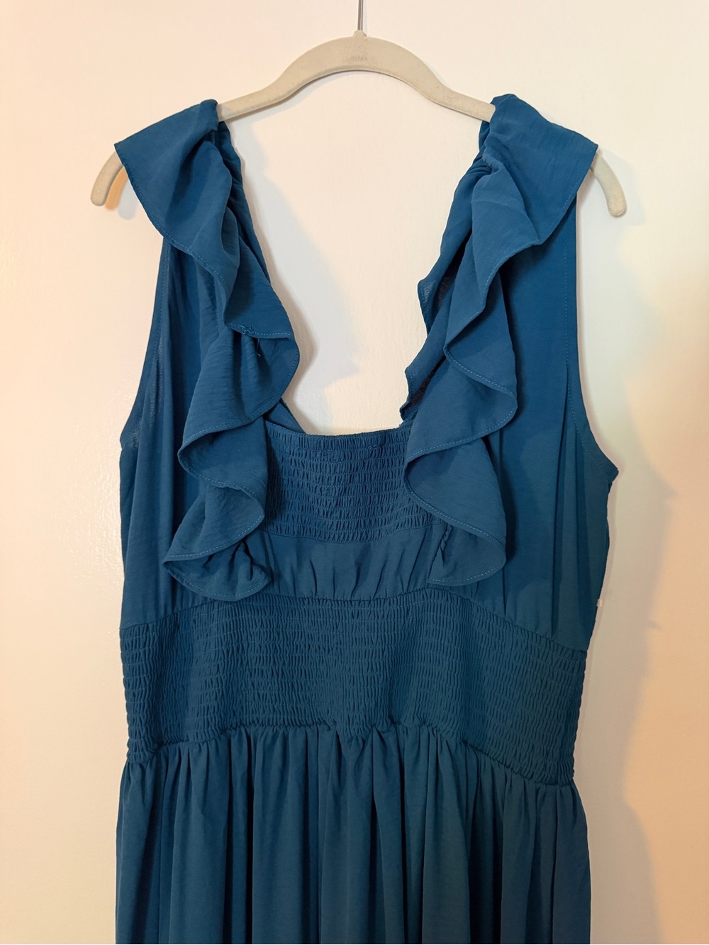 Teal Ruffle Maxi Dress - Joyfolie - Picture 4 of 5